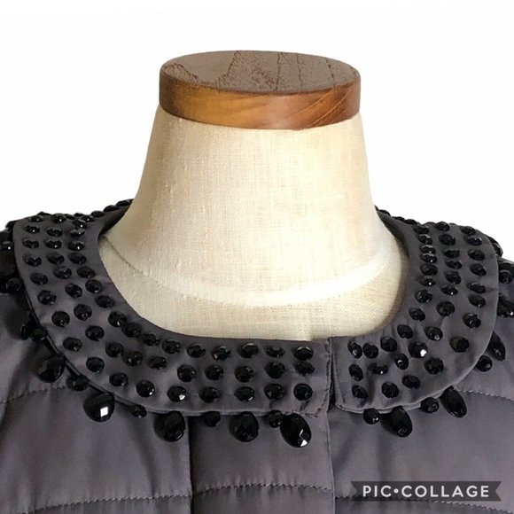 NWT Dennis Basso Quilted Gray Coat Size Small - Picture 3 of 9